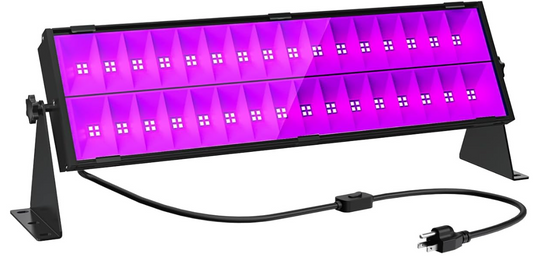 150W LED UV Black Light Bar – IP65 Waterproof UV Wash Light for Outdoor & Indoor Glow Parties, Stage Lighting, Halloween – 5FT Cable with Plug