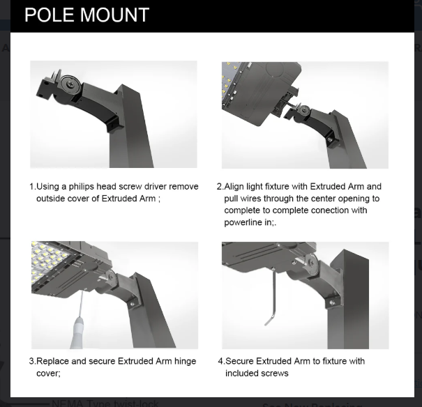 200W LED Parking Lot Light, 5000K, Built-in Photocell, 29,000 Lumens, Trunnion & Slip Fitter Mount, 100-277 VAC