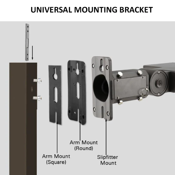 200W LED Parking Lot Light, 5000K, Built-in Photocell, 29,000 Lumens, Trunnion & Slip Fitter Mount, 100-277 VAC