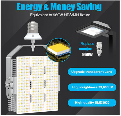 300W LED Shoebox Retrofit Kit, E39 Mogul Base, 277-480 VAC, 42000 Lumens