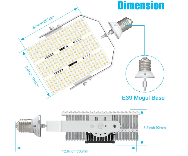 300W LED Shoebox Retrofit Kit, E39 Mogul Base, 277-480 VAC, 42000 Lumens