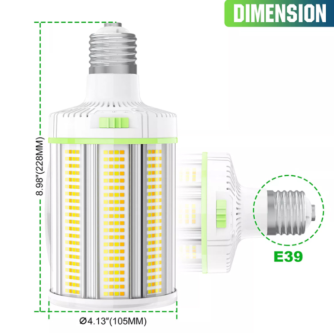 LED Corn Bulb, 120W, 18000 Lumens, 5000K, E39 Base, 277-480 VAC