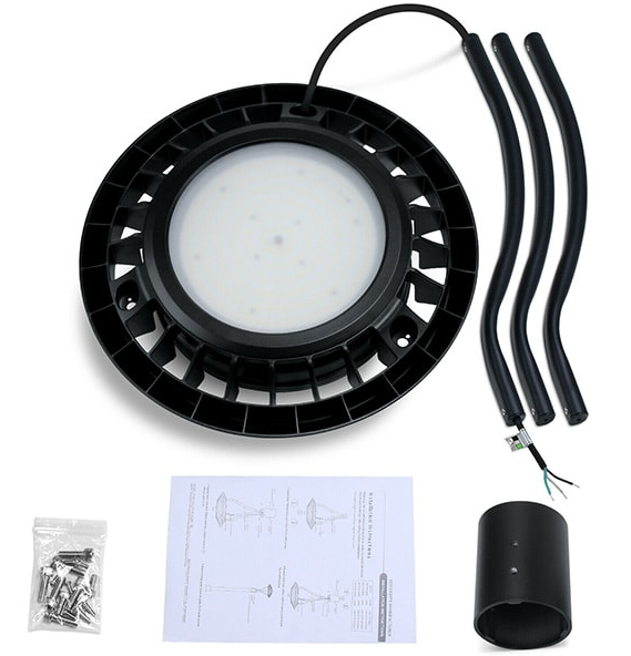 LED Post Top Light, Selectable 150W/120W/90W, 5000K, 100-277 VAC, 21000 Lumens, Built-in Photocell