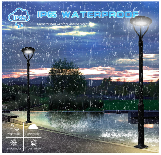LED Post Top Light, Selectable 60W/48W/36W, 5000K, 100-277 VAC, 8400 Lumens, Built-in Photocell