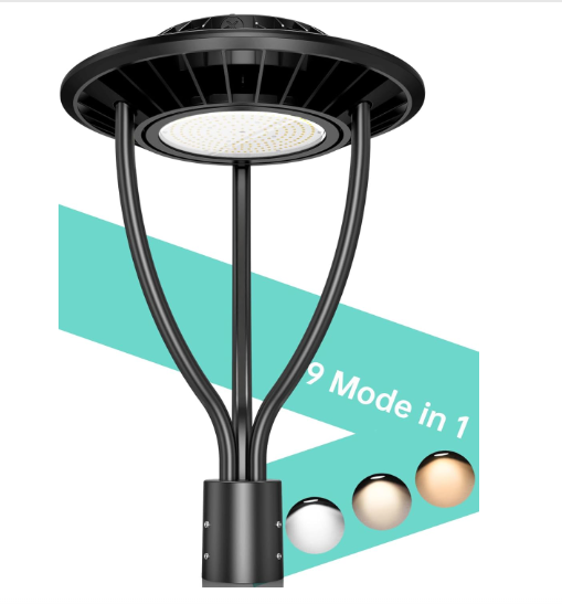 LED Post Top Light - Photocell Compatible, Selectable 20W/30W/40W/60W and CCT, 100-277 VAC, 6900 Lumens