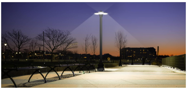 100W LED Post Top Light, 5000K, 100-277 VAC, 14000 Lumens, Built-in Photocell