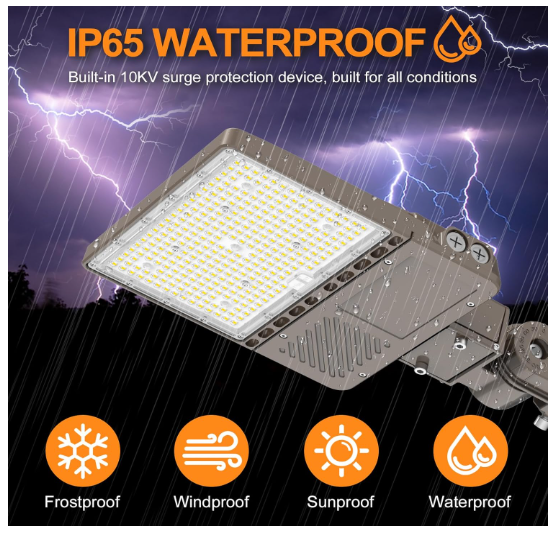 150W LED Parking Lot Light, 5000K, 21000 Lumens, Slip Fitter Mount, 277-480 VAC