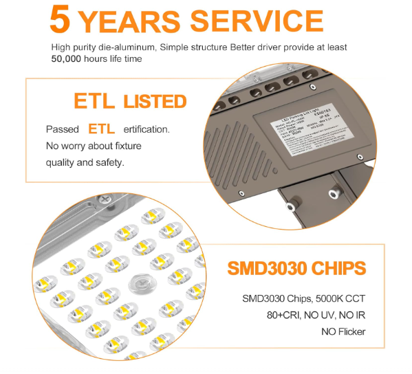 150W LED Parking Lot Light, 5000K, 21000 Lumens, Slip Fitter Mount, 277-480 VAC