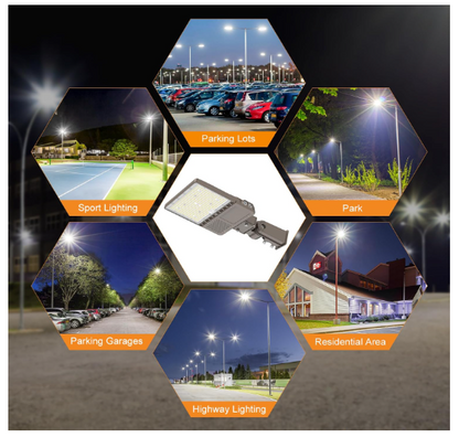 150W LED Parking Lot Light, 5000K, 21000 Lumens, Slip Fitter Mount, 277-480 VAC