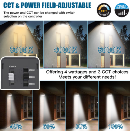 LED Wall Pack – Full Cut-Off Design |Adjustable Wattage (50W-125W) | 3CCT (3K/4K/5K) | Photocell | 120-277VAC
